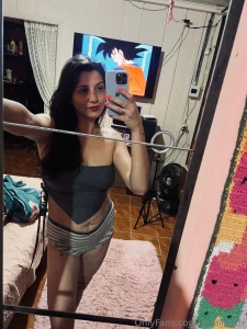 Striped panties and a sassy smirk just a cozy night with a little