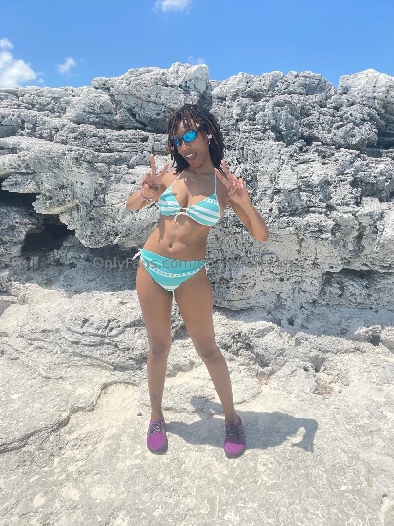 I felt kinda shy at the beach in my nami bikini 