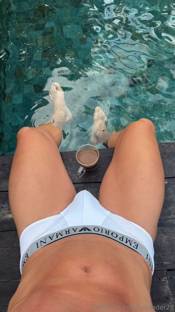 First coffee then swim 