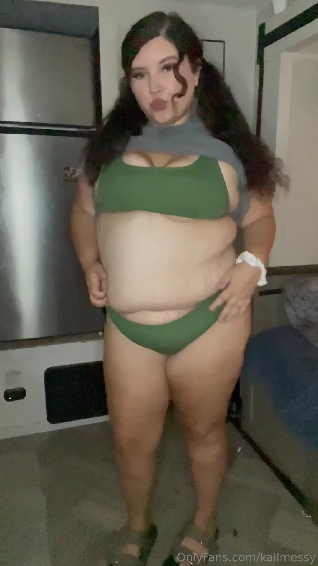It was such a struggle to get this bathing suit on but i have had it 