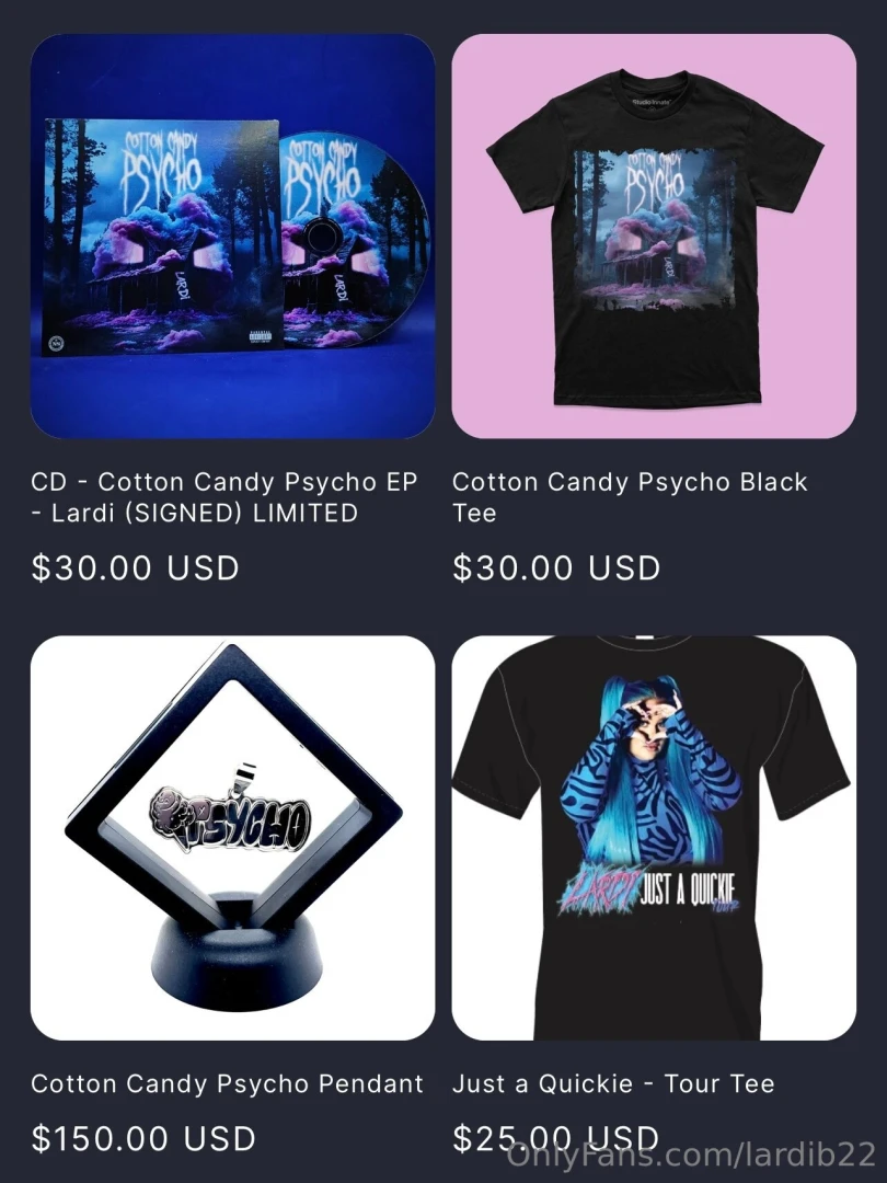 Merch site is back up and everything is 30 off lardiofficial com 