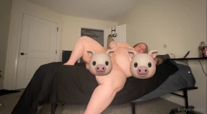 Belly jiggling in all different angles including bent over all fours