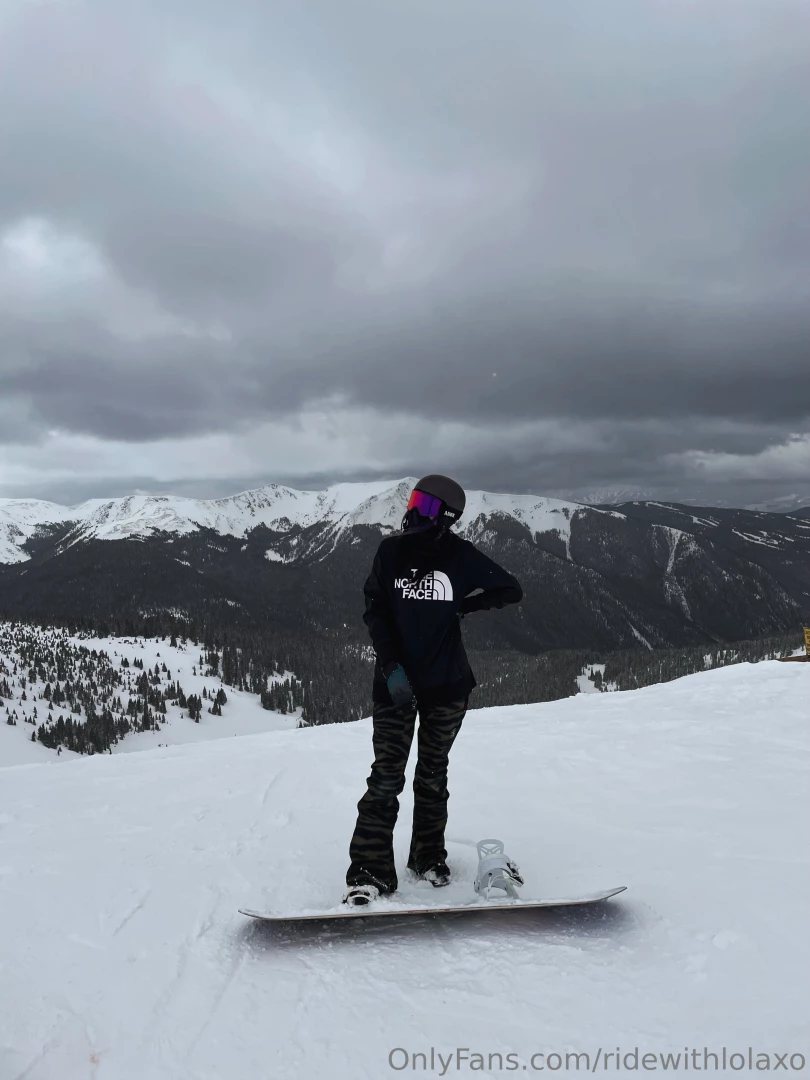 I m a happy lola shredding up the mountain after a big snowstorm 