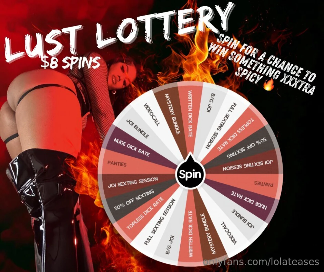 Lust lottery wheel spin ready to test your fuckin luck babe spin my 