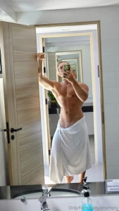 There is a tower under the towel