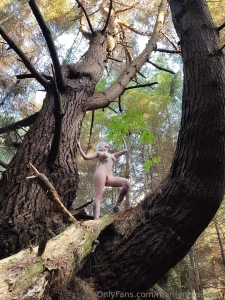 Climbing trees naked is such a thrill just don t fall onto a bunch of