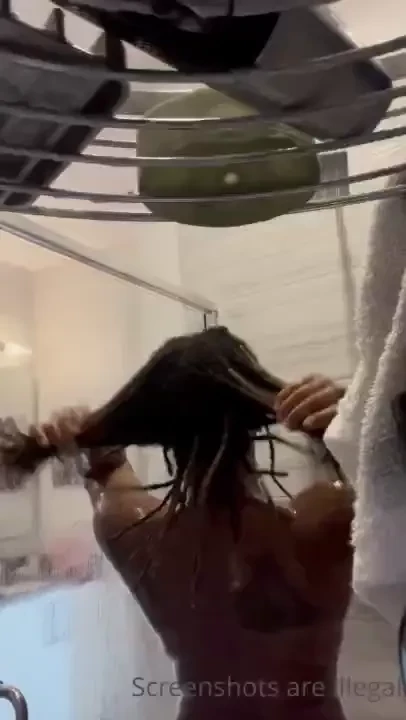 Washing my locs in the shower tittytuesday they look so good in this 