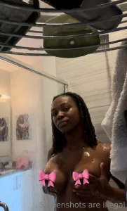 Washing my locs in the shower tittytuesday they look so good in this part 1