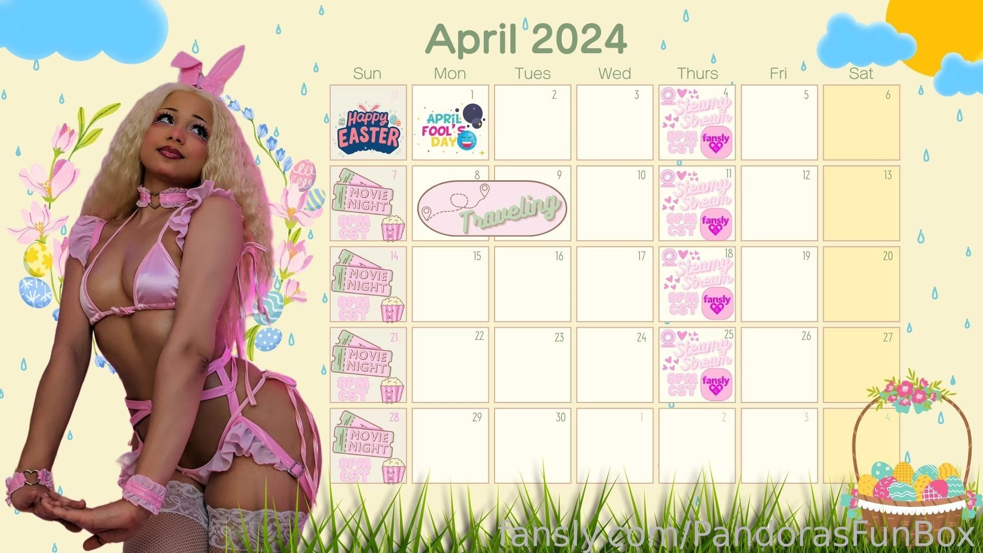 Here s the schedule for april 2024 steamy streams will be held here 