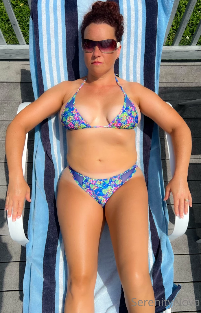 The sun feels wonderful on my skin 