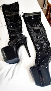 Finally weekend time to doll up in heels and latex but what color