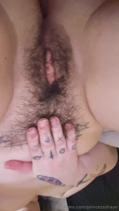 Hairy pussy things dark course hair and pasty ass skin