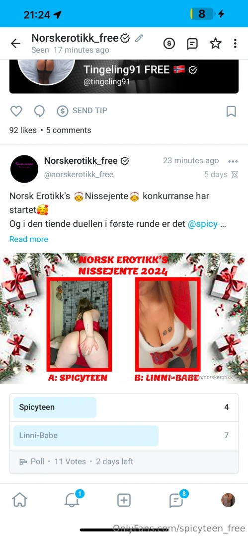 Alle m g inn stemme p meg i julekonkuransen til norskerotikk_free 