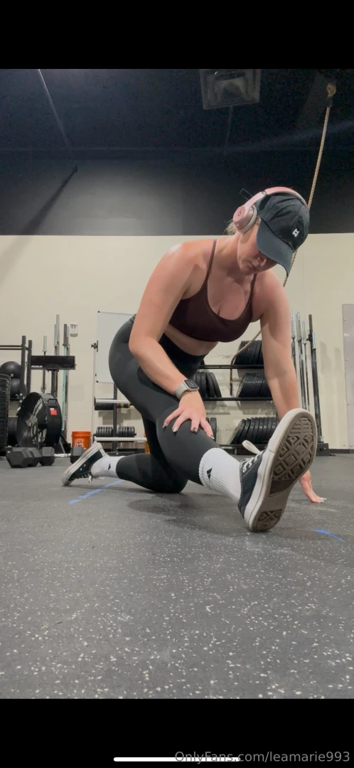 Gotta stretch it out after that leg day 