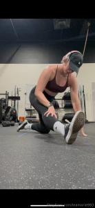 Gotta stretch it out after that leg day