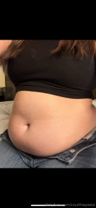 Timeline of belly growth from a sitting position