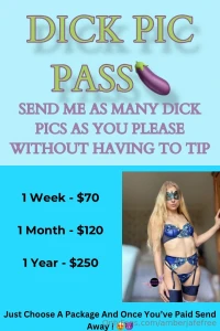 Unlimited dick pic pass available now