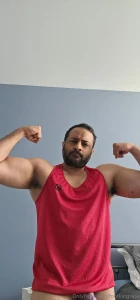 Flexing in my red tanktop part 1
