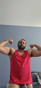 Flexing in my red tanktop part 3