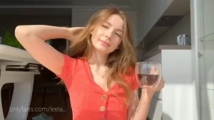 The morning sunlight cute dress tease video