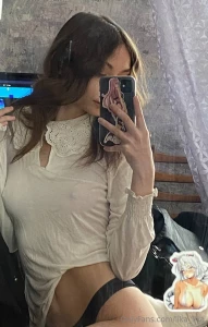 I love to go bra-less at home and take pictures of my breasts in