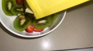 My go-to morning breakfast - vegan coconut milk yogurt - strawberries
