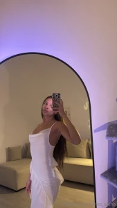 The white dress looks so delicate on me perfect for my outing