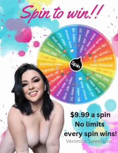 veronicasweetskin1 - Every spin wins big 9 99 per spin no limits you can win every prize on part 1 