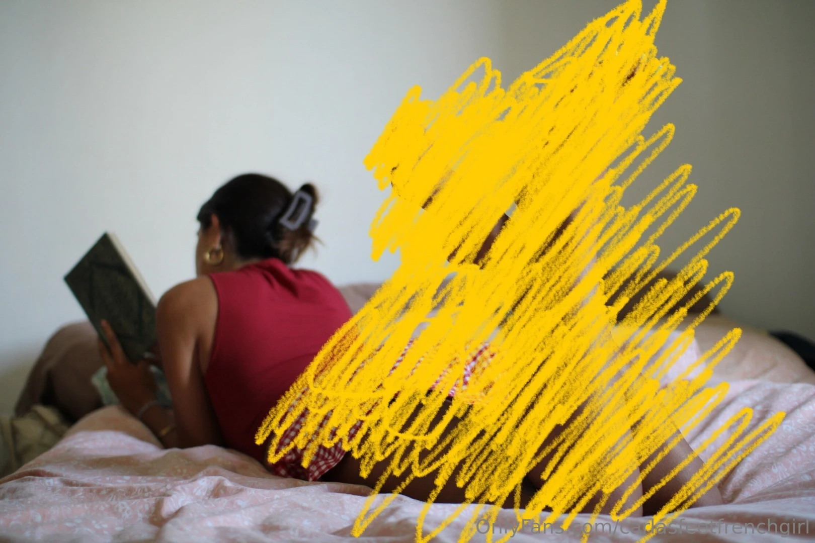 Imagine this we re studying together i m lying on my bed reading a 