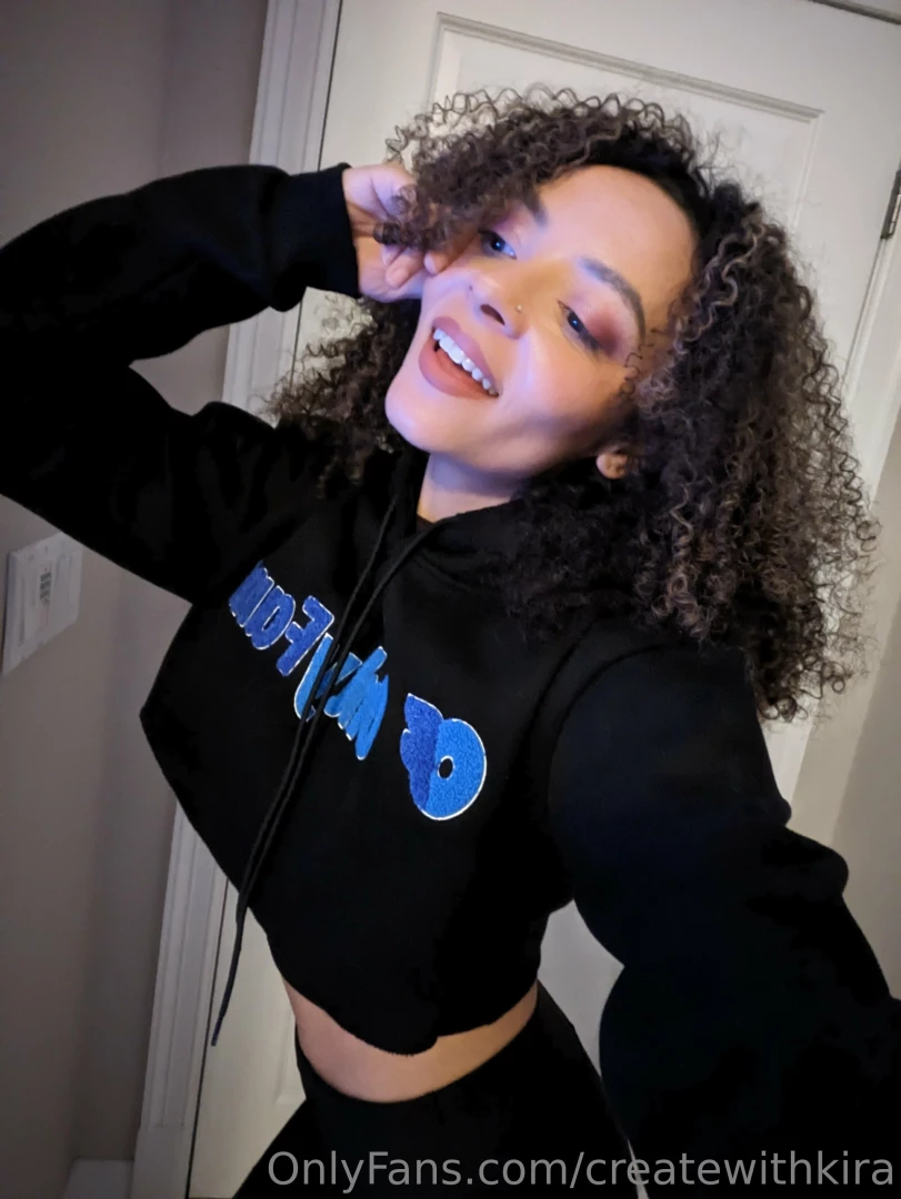 Lounging in my favorite ofmerch crop hoodie bisous 