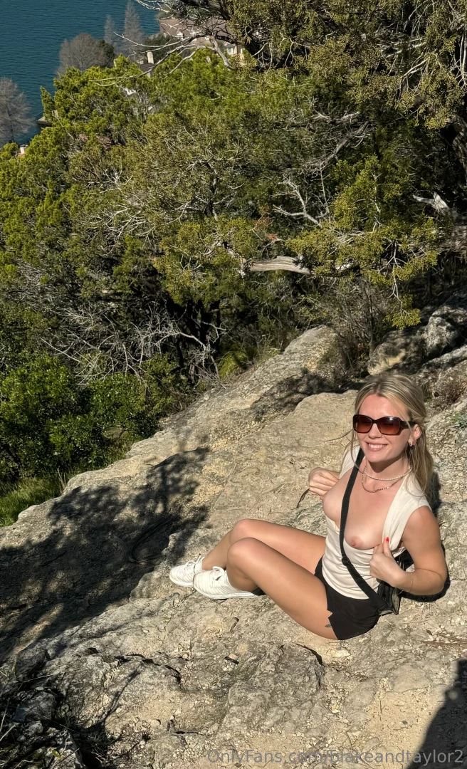 Nature walks are always fun tits nipples outdoors 