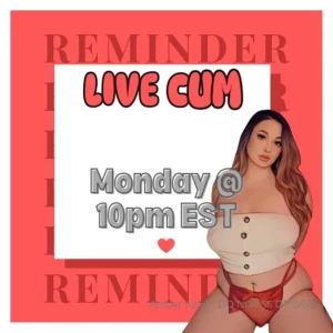 Live cum show streaming tonight at 10pm est