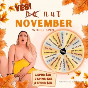 Celebrate yes nut november _new month means new wheel over 25 prizes