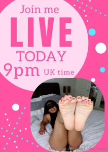 My sexy little feet will be live for you later don t miss out