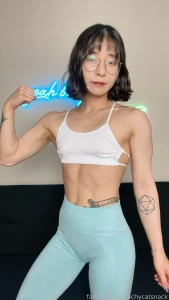 Stronk fit fitness fitgirl muscle musclegirl muscular abs asian petite part 6