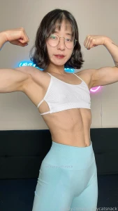 Stronk fit fitness fitgirl muscle musclegirl muscular abs asian petite part 3