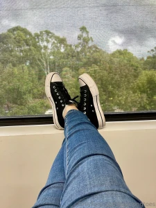 Taking my converse off after a long day at work part 1