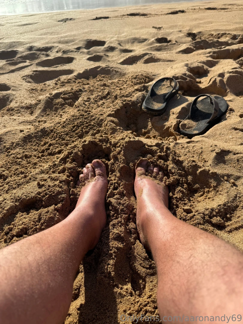 I love the feeling of my feet in the sand 