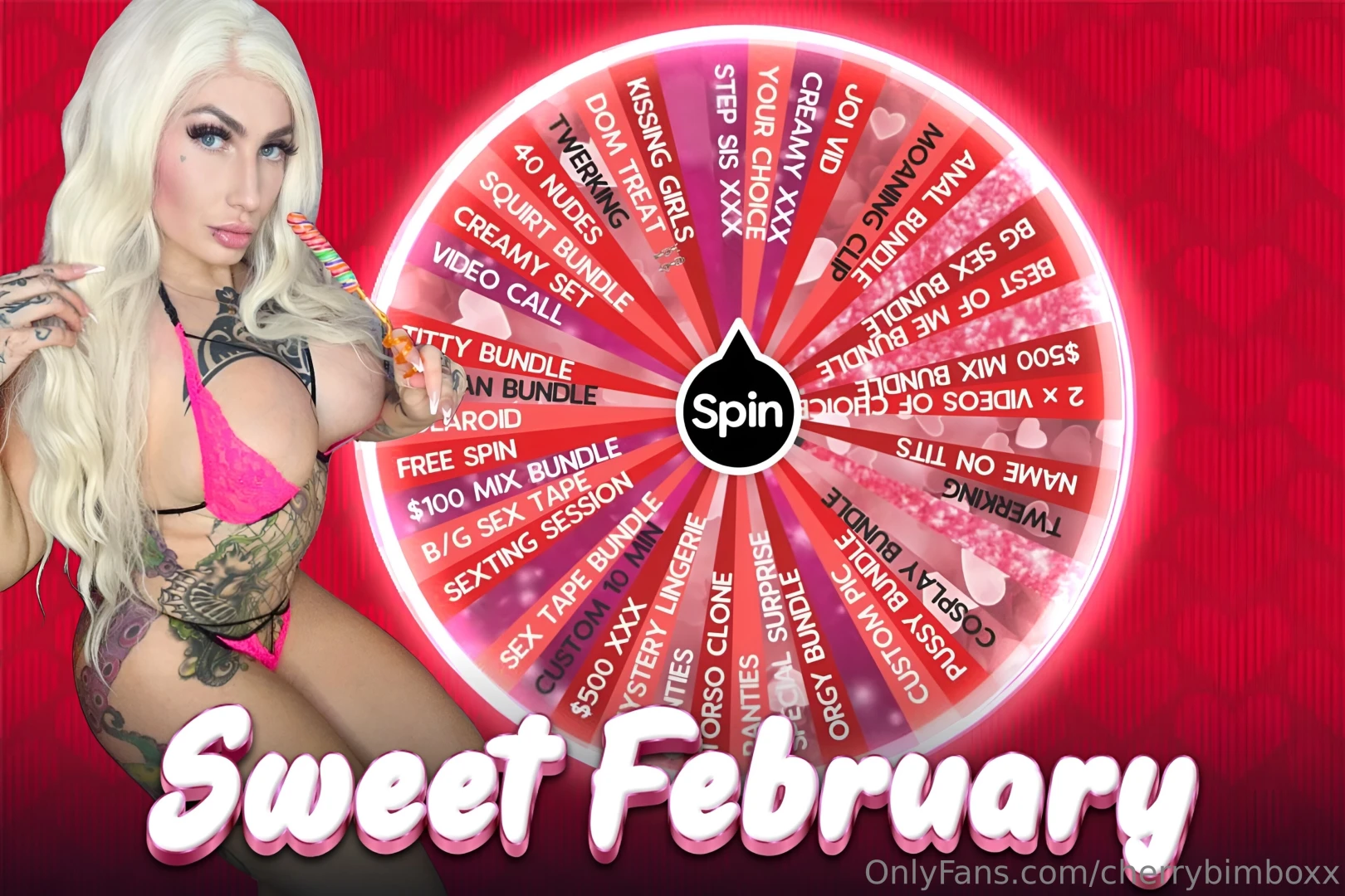 Sweet sweet february 1 spin 10 69 2 spins 14 69 3 spins 20 69 4 spins 
