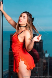 Just a little tease in this mini dress