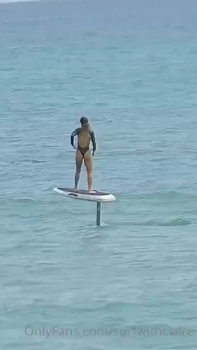 Here s a video of me riding the foil board it s like surfing but not i 