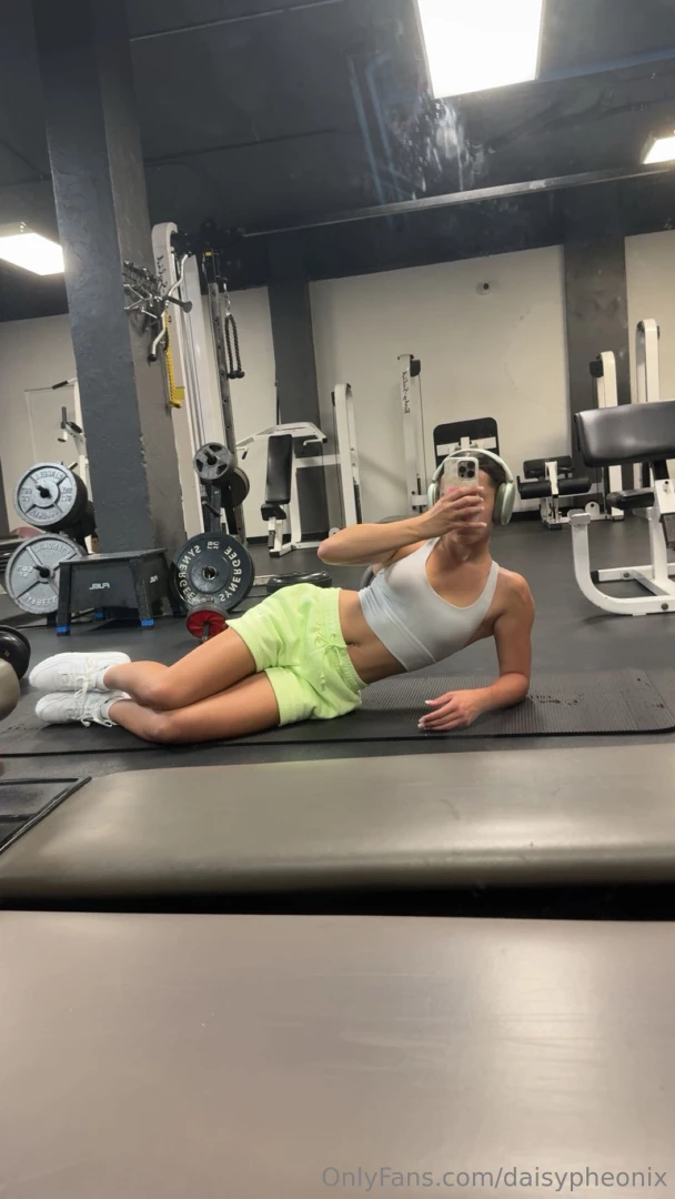 Working on my curves and causing a little gym distraction 