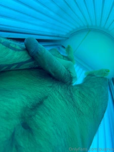 Who is gonna meet this pup in the tanning room