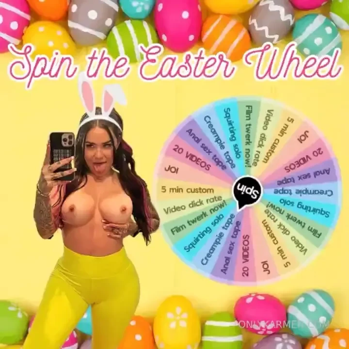 Celebrate easter with your fav 1 spin- 10 3 spins- 25 7 spins- 50 12 