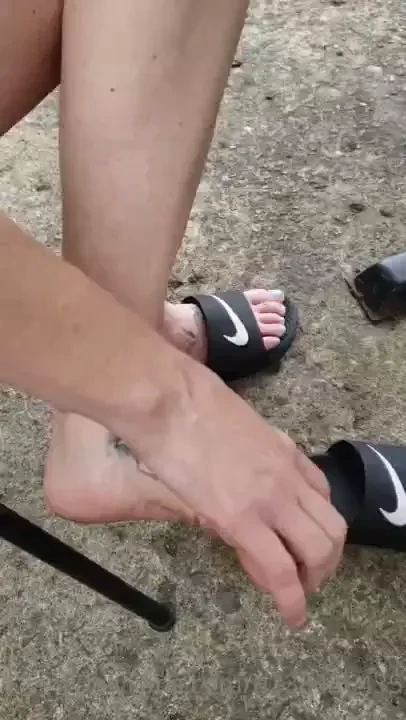Being playful on a restaurant patio with people watching 