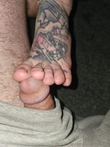 Slow strokes baby don t rush it feel my tattooed toes wrapped around