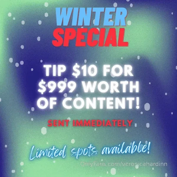 Winter special limited spots available tip 10 for 999 worth of content 