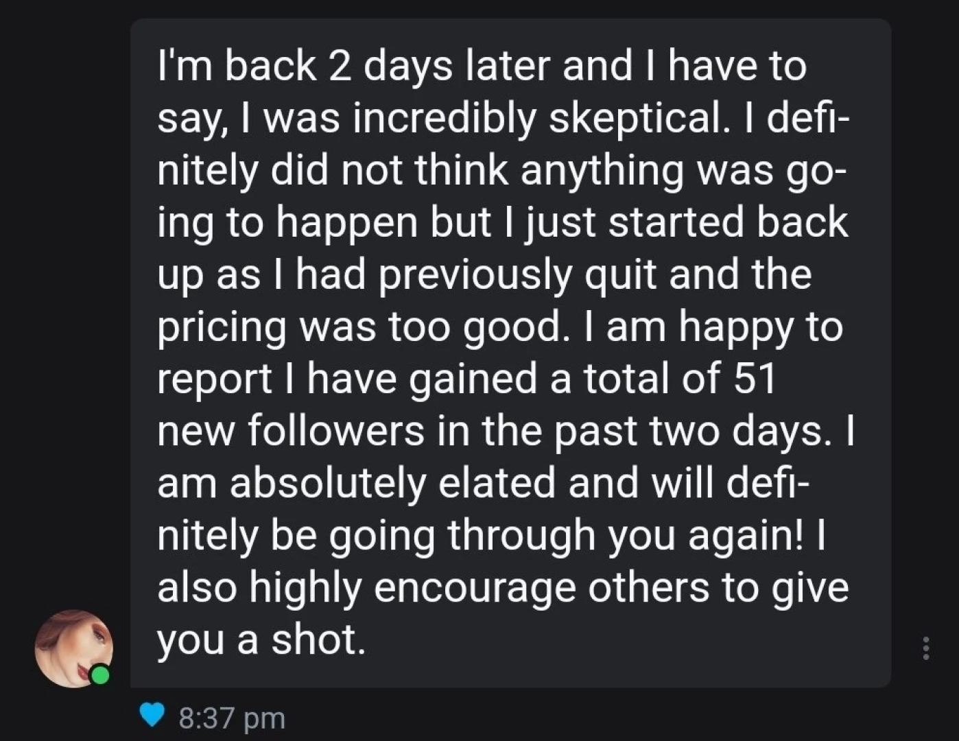 Thank you so much sweetsalemfox for the promo review 