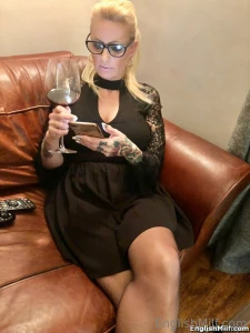 Wine black dress and stockings