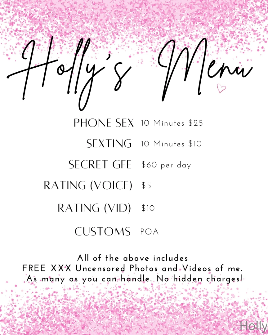 Here s my naughty menu again for all my new fans 